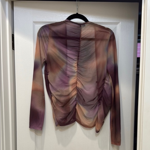 Stradivarius Sheer Ruched Sheer Cardigan - Picture 3 of 11